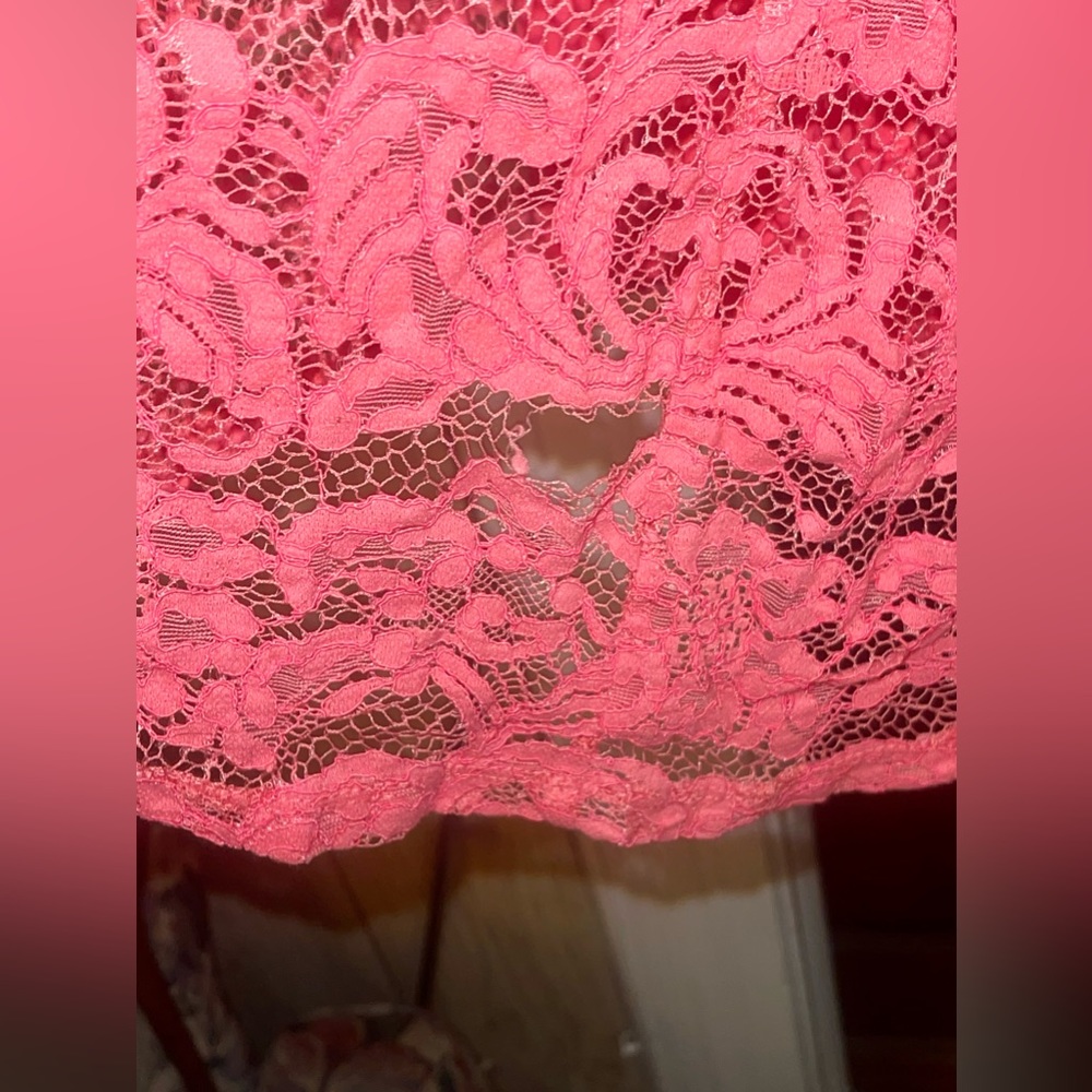 Torrid Brand Coral Lace Skater Dress.  Size 14 READ DESCRIPTION **SEE PICS - Picture 5 of 7